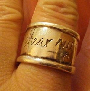 Sterling silver solid heavy band ring sz 9